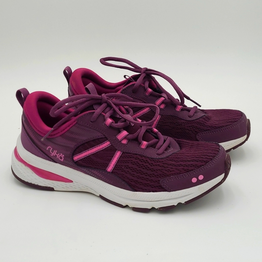 Ryka Balance 2 Womens Walking Shoes Purple Mesh‎ Memory Foam Sneakers